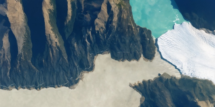 نقطه تلاقی دقیق یخچال، دریاچه و رودخانه